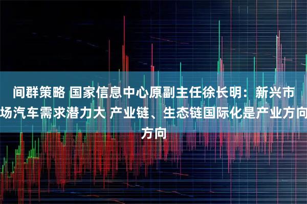 间群策略 国家信息中心原副主任徐长明：新兴市场汽车需求潜力大 产业链、生态链国际化是产业方向